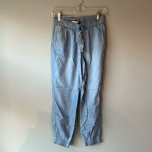 Adorable chambray joggers by Know Rose. XS
